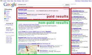 Paid vs non-paid search results